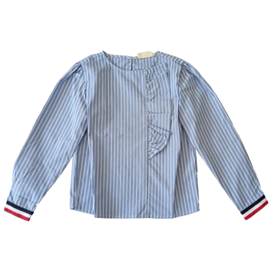 شومیز آستین بلند دخترانه کولزیون مدل راه راه با طرح حلزونی